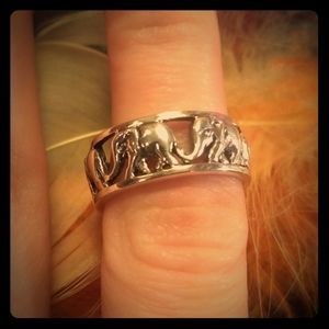 Size 6 Elephant Ring 9.25 Sterling Silver